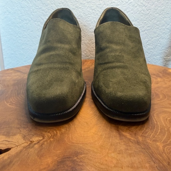 Donald J Pliner Olive Green Block Heel Shoes Booties Shooties Womens sz 7 - Picture 4 of 10